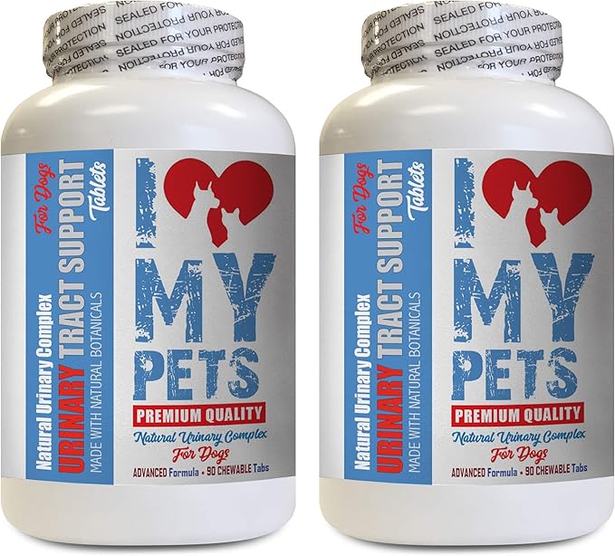 I LOVE MY PETS LLC Dog Urinary Tract - Dog Urinary Tract Support - UTI Relief Complex - Quality - Corn Silk Dogs - 180 Treats (2 Bottles)