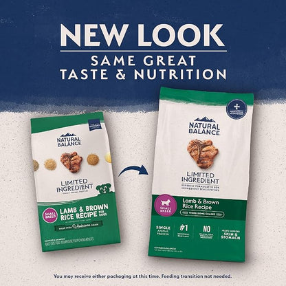 Natural Balance Limited Ingredient Small-Breed Adult Dry Dog Food with Healthy Grains, Lamb & Brown Rice Recipe, 4 Pound (Pack of 1)