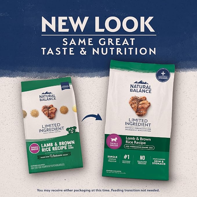 Natural Balance Limited Ingredient Small-Breed Adult Dry Dog Food with Healthy Grains, Lamb & Brown Rice Recipe, 12 Pound (Pack of 1)