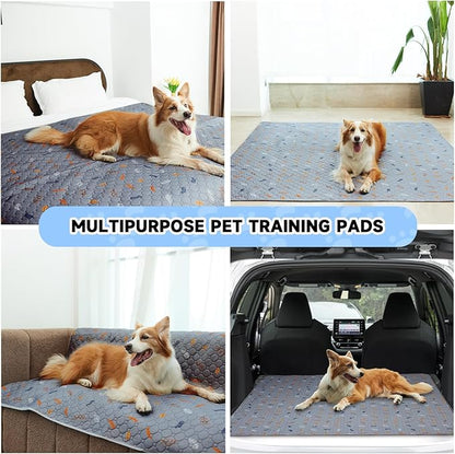 Sunheir 2-Pack Extra Large Reusable Dog Mat for Floor, Dog Playpen, Non-Slip Waterproof, Super Absorbent Washable Pee Pads for Dogs, Pet Whelping Pads, Crate (36" x 41", Light Grey)