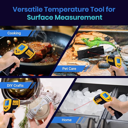 Etekcity Infrared Thermometer Laser Temperature Gun 1080, -58°F~ 1130°F for Meat Food Candy Pizza Oven, Heat Gun for Cooking, Kitchen, Fridge, Reptile, BBQ, HAVC, Adjustable Emissivity & Max Measure