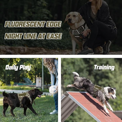 AUROTH Tactical Dog Harness for Large Dogs No Pull Adjustable Pet Harness Reflective K21 Working Training Easy Control Pet Vest Military Service Dog Harnesses