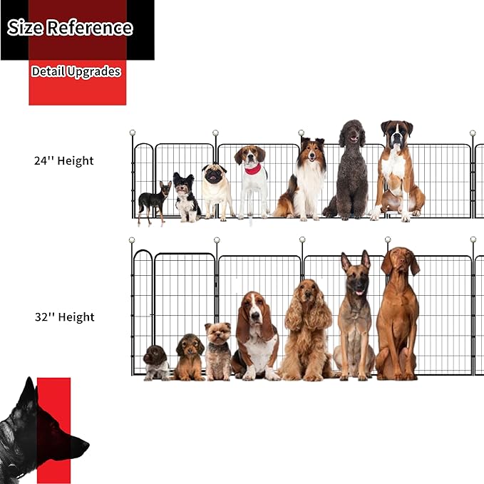 Puppy Playpen Indoor/Outdoor,24'' Portable Dog playpen with Easy-Carry Straps,8 Panels Dog Pen Play Pen for Small Dogs,Rustproof Pet Playpen for Camping RV Yard(with One Door)
