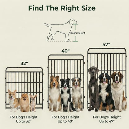 Dog Playpen Outdoor 12 Panels 40'' Rustproof Metal Dog Fence with Gate Small Medium Portable Large Dog Play Pen 27FT 90 sq ft for RV Camping, Trips, Play Yard
