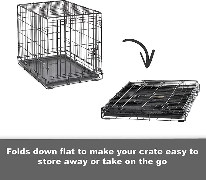 Midwest Homes for Pets 48-Inch New World Crate for Extra-Large Breeds, 90-110 lbs, Single Door Folding Dog Crate, Leak-Proof Tray & Secure Latch, Portable, Durable & Easy to Assemble