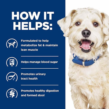 Hill's Prescription Diet w/d Multi-Benefit Digestive/Weight/Glucose/Urinary Management Dry Dog Food, Chicken, 8.5 lb. Bag