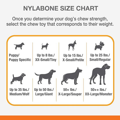Nylabone Flavor Frenzy Dental Bone Power Chew Toy, Dog Toys for Aggressive Chewers, Philly Cheesesteak, X-Large - 50+ lbs, 1 Count