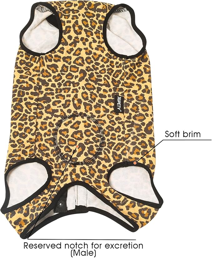 Jiupety Dog Surgical Recovery Suit Adjustable, Not Fit Slim and Long Body, Dogs Suit for Surgery Recovery, XL Size, Anti-Licking Surgical Dog Onesies, Leopard