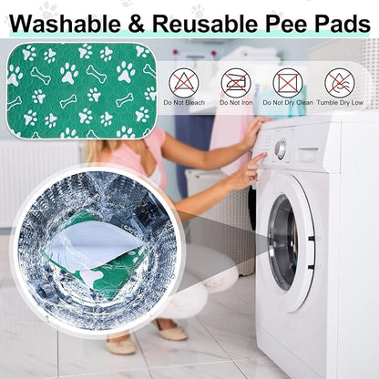 BEAUTYZOO 6 Pack Washable Pee Pads for Dogs, Reusable Puppy Pads for Potty Training, Waterproof Super Absorbent Whelping Pads, Mats Non Slip Against Urine for Small Medium Dogs Cats, 16" x 24"