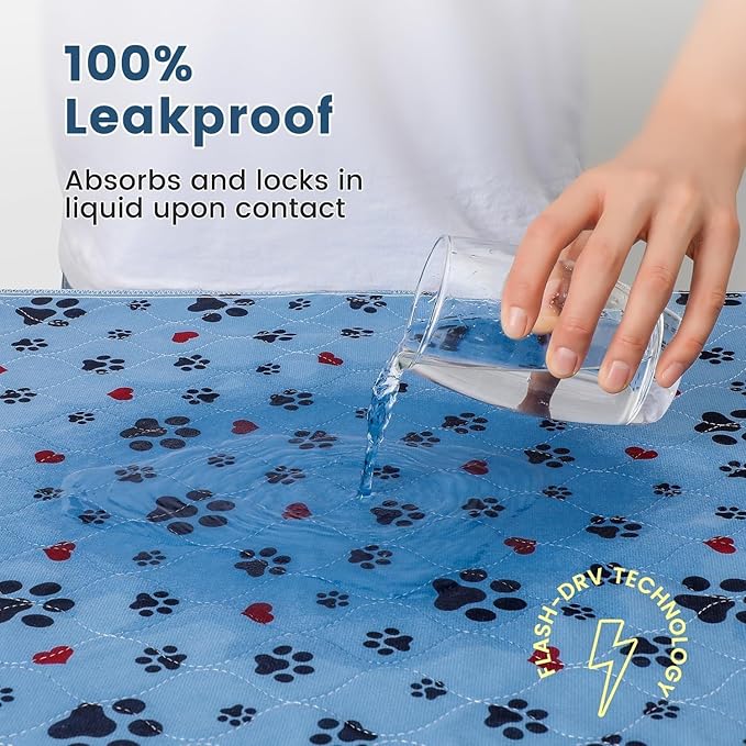 Washable Pee Pads for Dogs,2 Pack Extra Large 48"x48" Super Absorbent Reusable Puppy Pads,Non-Slip 100% Waterproof Dog Pee Pad,Pet Training Pads for Couch, Crate,Potty Training,Floor
