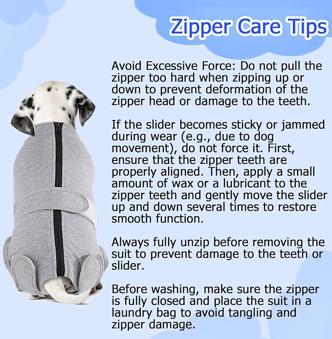 Lukovee Recovery Suit for Dogs, Zipper On Recovery Suit for Female Male Dog, Onesie Abdominal Wounds Cone E-Collar Alternative Prevent Licking Spay Recovery Suit (XXL,GY)