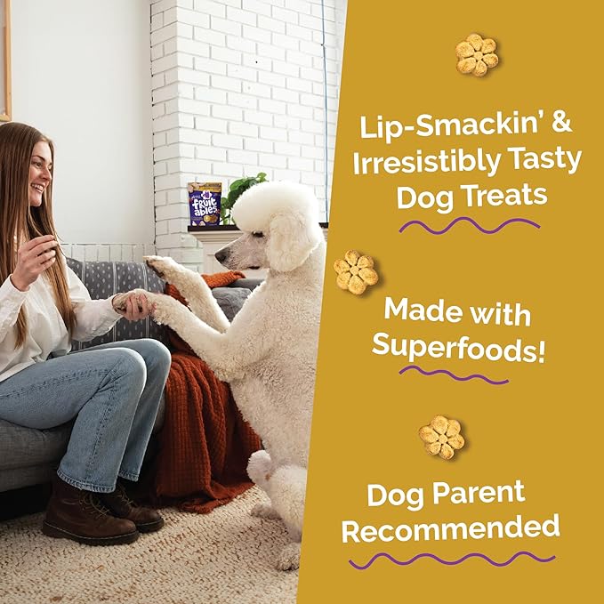 Fruitables Baked Dog Treats, Healthy Pumpkin Treat for Dogs, Low Calorie & Delicious, Made Without Wheat, Corn and Soy, Made in The USA, Allergy Friendly, Chicken and Cranberry Flavor, 7 oz