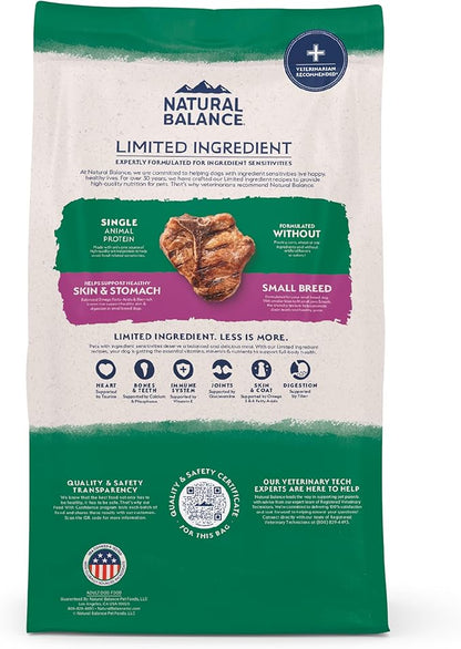 Natural Balance Limited Ingredient Small-Breed Adult Dry Dog Food with Healthy Grains, Lamb & Brown Rice Recipe, 12 Pound (Pack of 1)