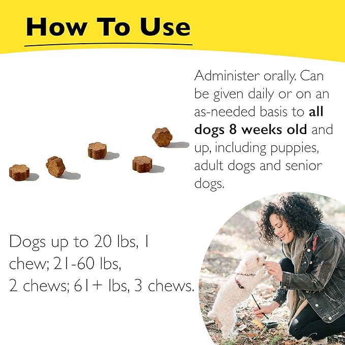 RESCUE Pet Chews for Dogs, 60 Soft Chews, Behavioral Health Supplement for Dogs with Chamomile, passionflower & Valerian, soothes Stress, Nervousness & Anxiousness
