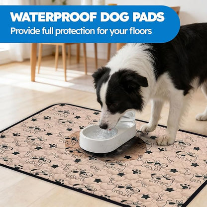 Washable Pee Pads for Dogs, Absorbent Reusable Puppy Training Pads, Leakproof, Non-Slip, Waterproof Cat Doggie Pad Pet Potty Mat for Indoor&Outdoor, Whelping, Playpen, Crate, Coffee 20"x28"