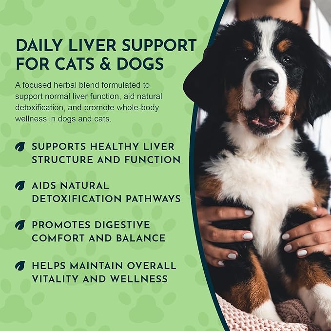 Animal Essentials Liver Defense for Dogs & Cats - Liver & Kidney Support for Pets, Milk Thistle for Dogs & Cats, Dandelion Supplement, Liquid Supplement, Detox Cleanser Blend - 1 Fl Oz