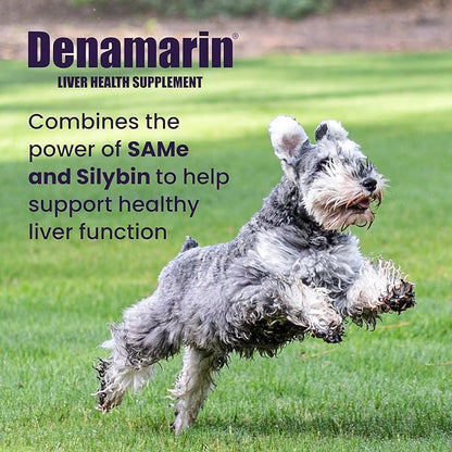 Nutramax Denamarin for Medium Dogs, Liver Health Supplement with S-adenosylmethionine (SAMe) plus Silybin, Liver Support for Dogs, Coated Tablets, 30 Count