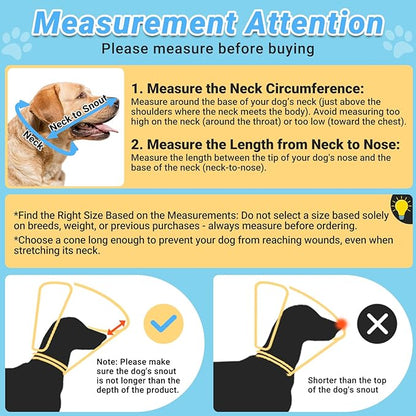 Dog Cone to Stop Licking, Clear Recovery Collar with Detachable Zipper, Sturdy Elizabethan Collar for Large Medium Small Dogs, Soft Adjustable Cone After Surgery Patented, Khaki M