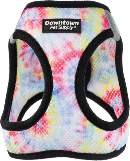 Downtown Pet Supply Step-in Dog Harness – No Pull, Adjustable Padded Mesh with Reflective Trim, Secure Buckle Strap – Comfortable & Breathable Small Dog Harness, Small, Tye Die