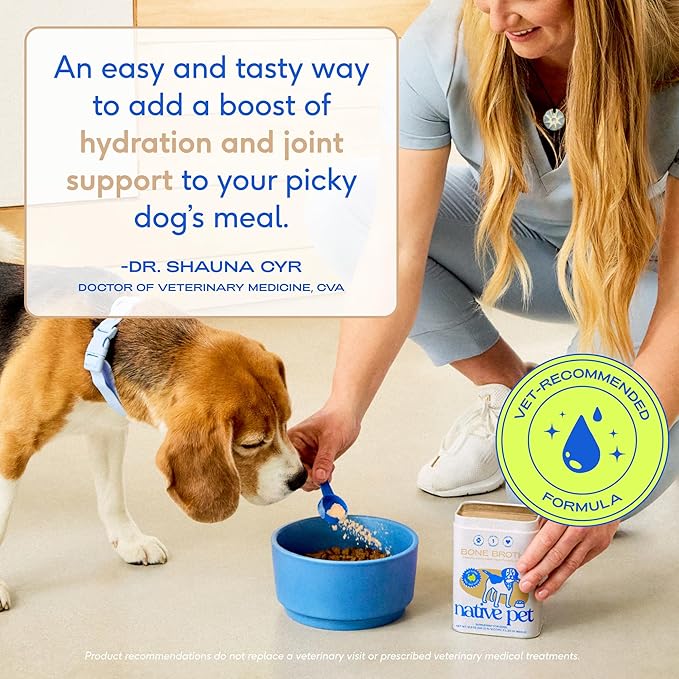 Native Pet Bone Broth for Dogs and Cats - Turkey Bone Broth Powder Dog Food Toppers for Picky Eaters - Provides Extra Nutrition for Joint Strength, Immune Support & Heart Health - 192 Scoops