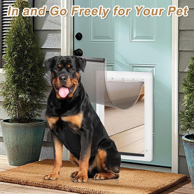 3 Pack Large Dog Door Replacement Flap with Screws, Doggie Door Replacement Flaps Compatible with PAC11-11039, Measures 10 1/8" X 16 7/8", Weather Resistant and Easy to Install