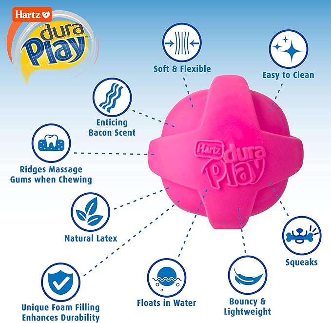 Hartz DuraPlay Bacon Scented Dog Toys for Medium Breeds, 1 Count