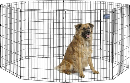 MidWest Homes for Pets 36-Inch Exercise Pen, for Indoor and Outdoor use, 16 Sq Feet of Play, Folding Dog Pen, No Door Design for Maximum Security, Easy to Set Up, Foldable Dog Playpen