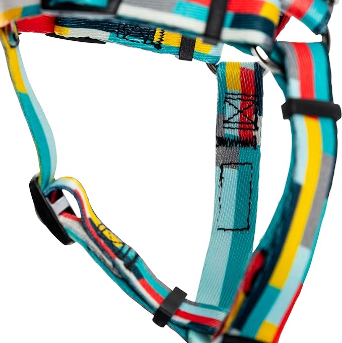 Wolfgang Heavy Duty Adjustable Dog Harness, Pull-Tested for Walking & Training, Mixtape Print, Medium