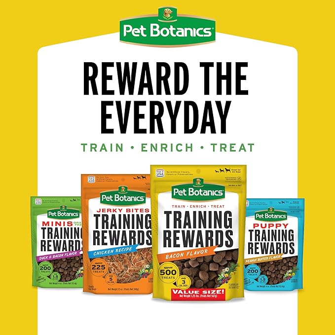 Pet Botanics 4 oz. Pouch Training Reward Mini Soft & Chewy, Duck and Bacon Flavor, with 200 Treats Per Bag, The Choice of Top Trainers