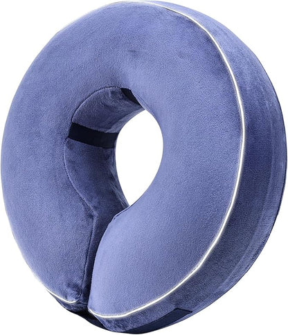 Inflatable Reflective Dog Cone Collar Alternative After Surgery,Doggie Recovery Dount Neck Ecollar,Adjustable Soft Dog Cone Collar for Small Medium Large Dogs (Blue, L)
