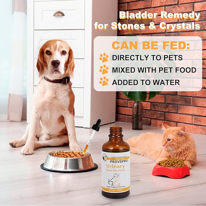 Dogs and Cats Bladder Crystals Treatment or Stone, Bladder Kidney Stones Dissolver for Pet, Cat Dog Urinary Tract Supplements for Kidney and Bladder Stones, Urinary Free The Flow, 2 fl oz (59ml)
