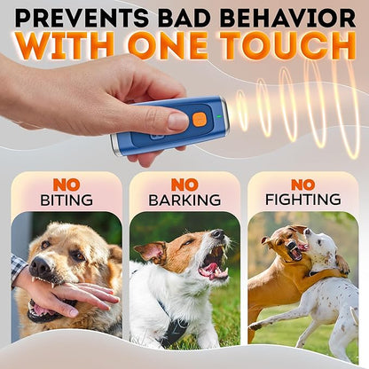 Stop Dog Barking Instantly – Ultrasonic Dog Bark Deterrent Device Humane No-Shock Barking Silencer & Dog Trainer for Indoor & Outdoor Use Effective Bark Control Solution for Small Medium Large Dogs