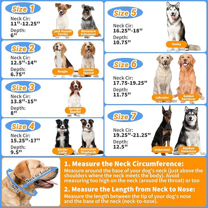 Dog Cone Collar, Clear Soft Cone for Dogs After Surgery to Stop Licking, Breathable Mesh Recovery Collar with Elastic Loop for Snug Fit, Adjustable E-Collar for Medium Dogs, Black Size 3