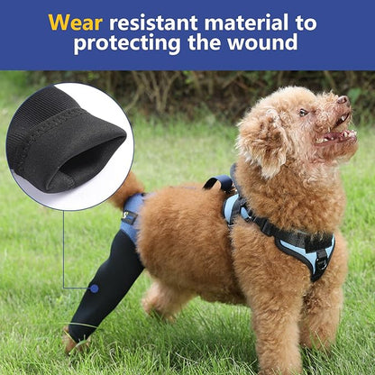 COODEO Dog Recovery Sleeve, Pet Wounds Prevent Licking, Bite, Keep Dry, Abrasion Resistant Dog Recovery Suit, Washable Neoprene 2.5mm Thick and Waterproof, Cone Collar Alternative (S)