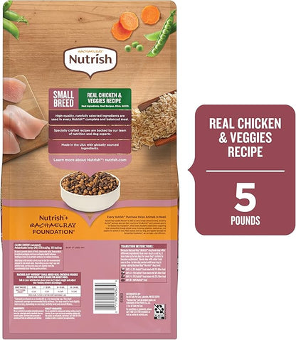 Nutrish Rachael Ray Dry Dog Food Small Breed Real Chicken & Veggies Recipe, 5 lb. Bag