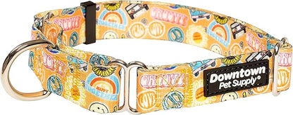 Downtown Pet Supply - Martingale Collar for Dogs - Dog Training Collar - Big, Wide & Thick Dog Collar - Escape-Proof, Weatherproof, Durable and Comfortable - Good Vibes - Medium Dog Collar