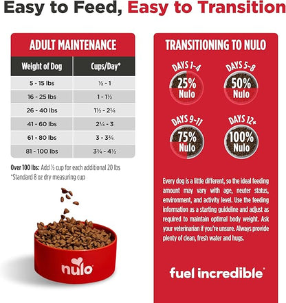 Nulo FreeStyle Adult Dry Dog Food - Salmon & Peas, Premium Grain Free Dog Food with Probiotics for Healthy Gut, Skin and Coat, Natural, High Protein Kibble for Small, Medium and Large Breeds, 26lb Bag