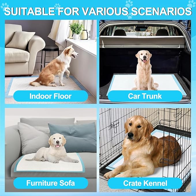 Pee Pads for Dogs 36"x48" 40 Count, Puppy Pads Extra Large, Disposable Thicken Pet Training Pads for Cats Doggie Rabbits, Incontinence Underpads Ultra Absorbent & Quick-Dry, Leakproof Potty Pads