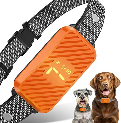Dog Bark Collar for Large Medium Small Dogs, Effective No-Bark Collar, Smart Barking Collar, Rechargeable Bark Collar with 7 Sensitivity, 3 Modes, Waterproof, Orange