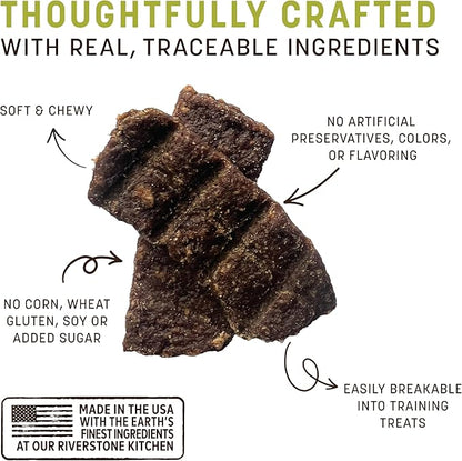 Earth Animal Wisdom Air Dried Jerky - From the Air Recipe Premium Natural Jerky Strips Dog Treats - 4 oz Bag