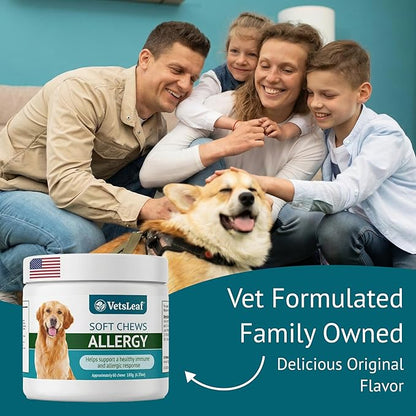Allergy Relief Dog Chews – Quercetin, Turmeric, Ashwagandha, Probiotics & Colostrum – Seasonal Allergy, Immune & Digestive Support – for Itchy Skin & Hot Spots – All Breeds & Sizes