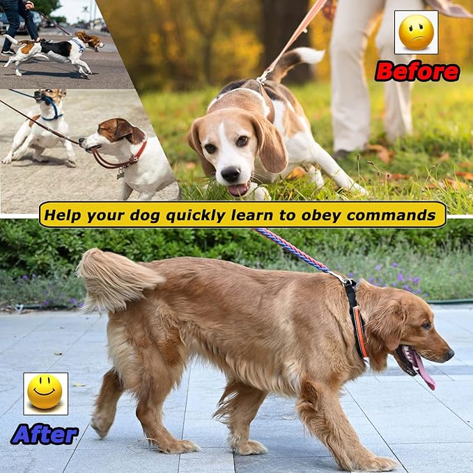 Prong Collar for Dogs, Reflective Covered Dog Spike Pinch Collar, Adjustable Dog Training Collar with Quick Release Buckle for Small Medium Large Dogs (L Size)