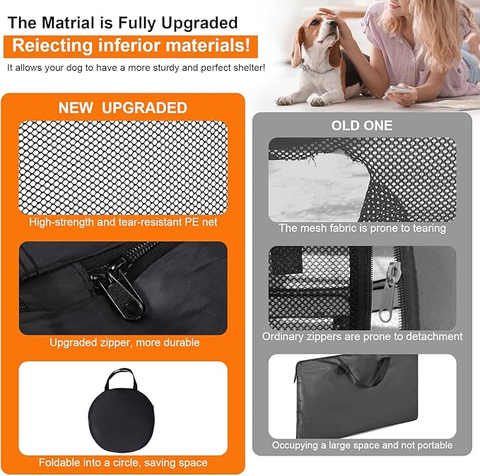 Dog Cat Playpen,Portable Pet Puppy Playpen,Rabbit Puppy Dog Play Pen for Indoors,Dogs Tent for Indoor Cats,Kitten Playpen,Collapsible Small Cats Crate Cage for Small Dogs with Carrying Case(Grey, S)