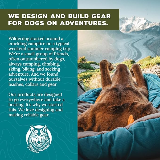 Wilderdog Waterproof Dog Collar - Repels Water & Dirt - Medium 13"-18" - Olive