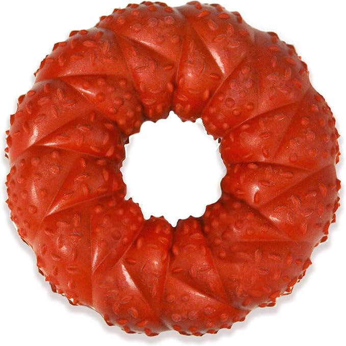Nylabone Braided Ring Strong Chew Toy for Dogs, Natural Rubber Dog Toy for Moderate & Aggressive Chewers, Beef Flavor, Medium Dogs - Up to 35 lbs, 1 Count