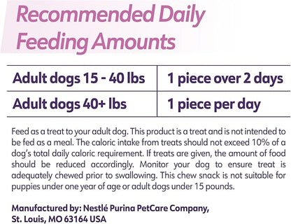 Dentalife Plus Digestive Support Dog Treats for Large Dogs 40 lbs. and up, Cleans Teeth, Freshens Breath, & Supports Healthy Gut, Chicken & Pumpkin Flavor, 22.6 oz., 19 Chews - 19 ct. Pouch