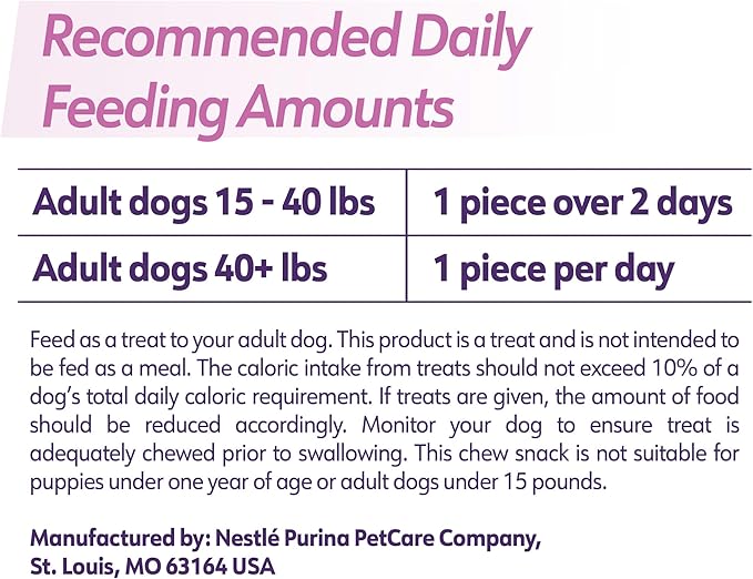 Dentalife Plus Digestive Support Dog Treats for Large Dogs 40 lbs. and up, Cleans Teeth, Freshens Breath, & Supports Healthy Gut, Chicken & Pumpkin Flavor, 7 oz., 6 Chews - 6 ct. Pouch (Pack of 2)