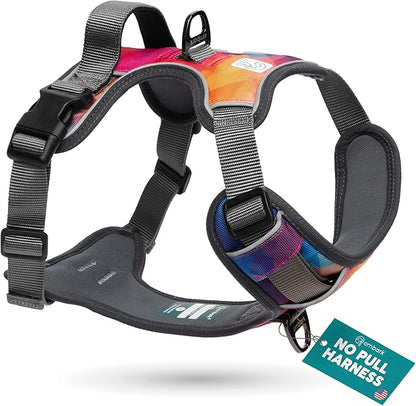 Embark Adventure Dog Harness for Large Dogs – No Pull, Reflective Trim, Military Grade Nylon, Front Clip, Gel-Lined Handle, Soft Padded