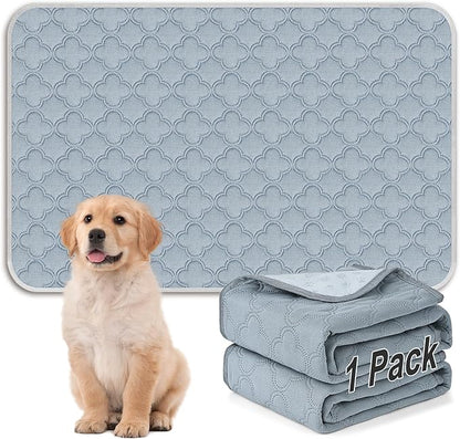 FunFurry Washable Pee Pads for Dogs - 1 Pack Reusable Pee Pads，Waterproof Puppy Pads，Pet Training Pads，Super Absorbent with Dog Paw Shape Non-Slip Backing (Light Grey, 48" X 65" - 1 Pack)
