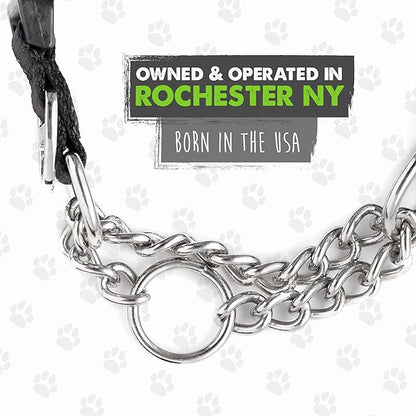 Mighty Paw Martingale Dog Collar 2.0 | Trainer Approved Limited Slip Collar with Stainless Steel Chain & Heavy Duty Buckle - Modified Cinch Collar for Gentle & Effective Pet Training - Medium, Grey